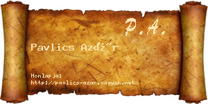 Pavlics Azár névjegykártya